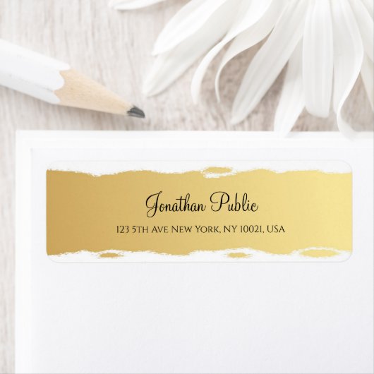 Professional Elegant Gold White Script Luxe Etiket (Insitu)