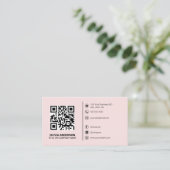 Professional Elegant Minimalist Modern Blush Pink Visitekaartje (Staand voorkant)