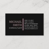Professional Elegant Modern Bazaar Plain Black Visitekaartje (Achterkant)