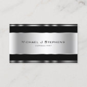 Professional Elegant Modern Black en Silver Visitekaartje (Voorkant)