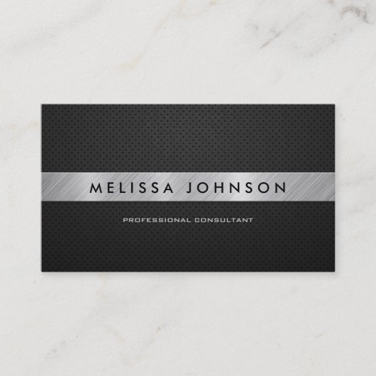 Professional Elegant Modern Black en Silver Visitekaartje (Voorkant)