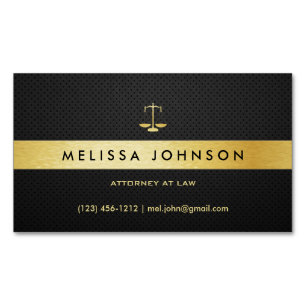 Professional Elegant Modern Black & Gold Attorney Visitekaartje Magneet