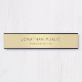 Professional Elegant Modern Black Gold Sjabloon Deurbordje (Voorkant)