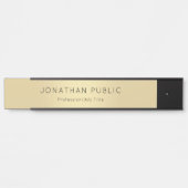 Professional Elegant Modern Black Gold Sjabloon Deurbordje (Voorkant)