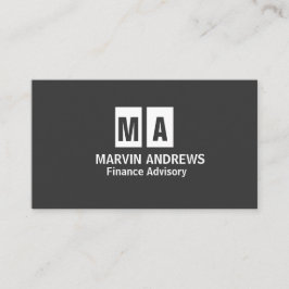 Professional elegant modern donkergrijs eenvoudig visitekaartje