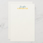 Professional elegant modern minimalist plain briefpapier (Voorkant / Achterkant)