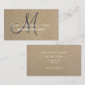 Professional Elegant modern monogram beige Sand Visitekaartje (Voorkant / Achterkant)