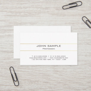 Professional Elegant Modern Plain Gold White Visitekaartje
