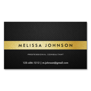 Professional Elegant modern zwart-wit en goud Visitekaartje Magneet