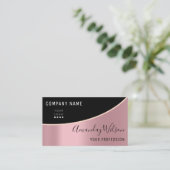 Professional Elegant Moderne Roos Logo Makeup Visitekaartje (Staand voorkant)