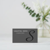 Professional Elegant Monogram Black Visitekaartje (Staand voorkant)