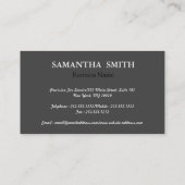 Professional Elegant Monogram Black Visitekaartje (Achterkant)