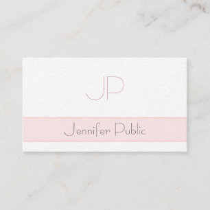 Professional Elegant Monogram Clean Plain Luxe Visitekaartje