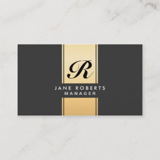 Professional Elegant Monogram Cosmetoloog Gold Visitekaartje