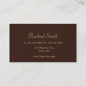 Professional Elegant Monogram Gold Brown Visitekaartje (Achterkant)