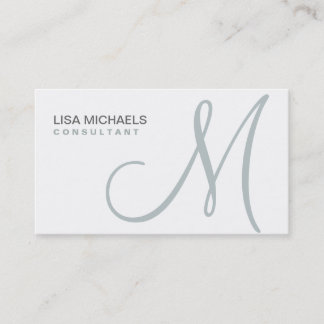 Professional Elegant Monogram Makeup Artiest White Visitekaartje