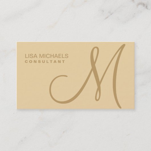 Professional Elegant Monogram Makeup Artist Beige Visitekaartje (Voorkant)