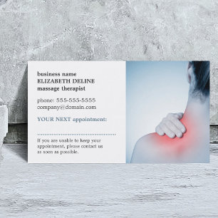 Professional Elegant Photo Massage AppointmentCard Afsprakenkaartje