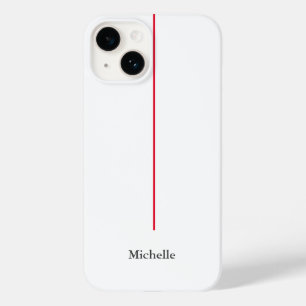 Professional Elegant Plain Minimalistisch Rood Wit Case-Mate iPhone 14 Hoesje