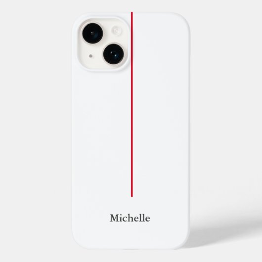 Professional Elegant Plain Minimalistisch Rood Wit Case-Mate iPhone Case (Achterkant)
