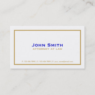Professional Elegant Plain Simple Attorney White Visitekaartje
