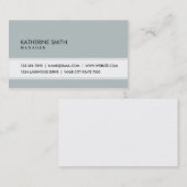 Professional Elegant Plain Simple Green Grey Visitekaartje (Voorkant / Achterkant)
