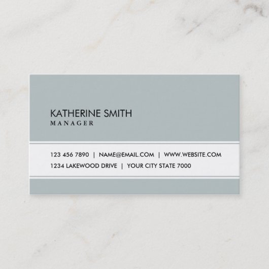 Professional Elegant Plain Simple Green Grey Visitekaartje (Voorkant)