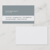 Professional Elegant Plain Simple Green Grey Visitekaartje (Voorkant / Achterkant)