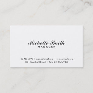 Professional Elegant Plain White Makeup Artist Visitekaartje