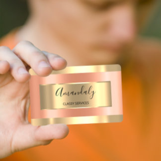 Professional Elegant Roos Gold CONSULTING Blogger Visitekaartje