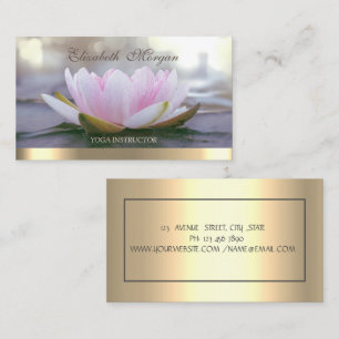 Professional Elegant roze Lotus, Gold Stripe Yoga Visitekaartje