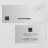 Professional Elegant Silver Simple Chic Luxe Visitekaartje (Voorkant / Achterkant)