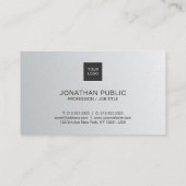 Professional Elegant Silver Simple Chic Luxe Visitekaartje (Achterkant)