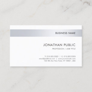 Professional Elegant Silver Simple Sjabloon Visitekaartje