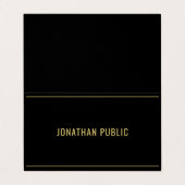 Professional Elegant Template Folded Black & Gold Visitekaartjes (Buitenkant ongevouwen)