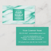 Professional Elegant Turquoise Alabaster Marble Visitekaartje (Voorkant / Achterkant)