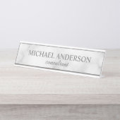 Professional Elegant White Marble Bureau Naambordje (Voorkant)