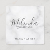 Professional Elegant White Marble Vierkante Visitekaartje (Voorkant)