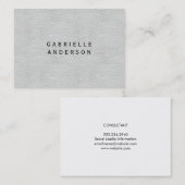 Professional elegant wit leder visitekaartje (Voorkant / Achterkant)