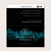 Professional Emerald Misty Green Logo Visitekaartjes (Buitenkant ongevouwen)