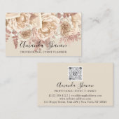 Professional Event Planner Roos Blush Logo QR Code Visitekaartje (Voorkant / Achterkant)