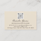 Professional Event Planner Roos Blush Logo QR Code Visitekaartje (Achterkant)