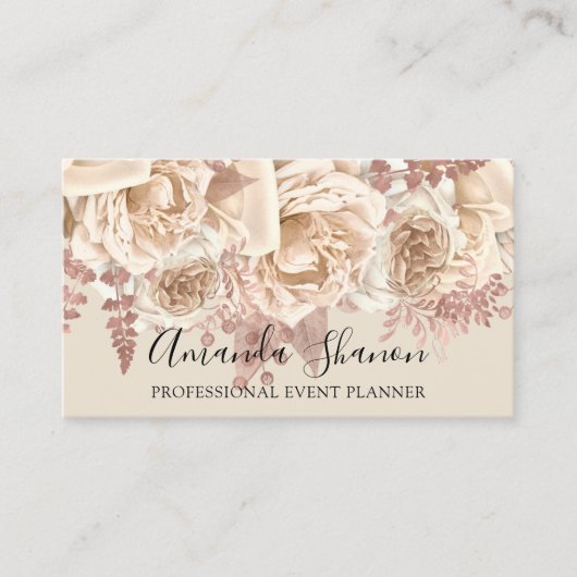 Professional Event Planner Roos Blush Logo QR Code Visitekaartje (Voorkant)