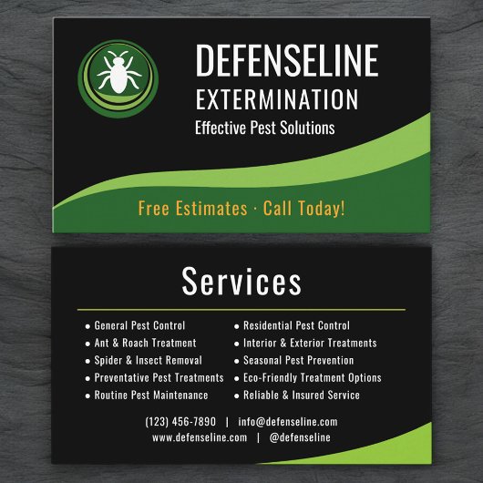 Professional Exterminator Service Company Visitekaartje
