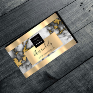 Professional Finance Investment Marble Gold Logo Visitekaartje