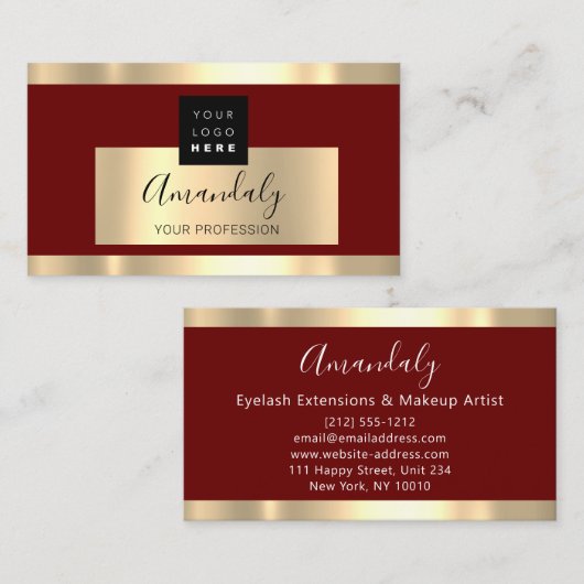 Professional Finance Investment Services Gold Logo Visitekaartje (Voorkant / Achterkant)