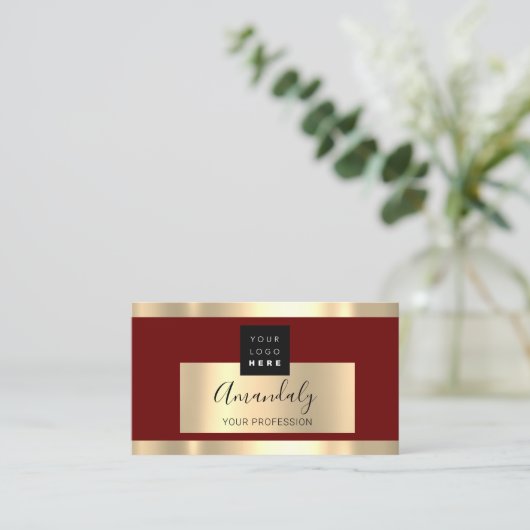 Professional Finance Investment Services Gold Logo Visitekaartje (Staand voorkant)