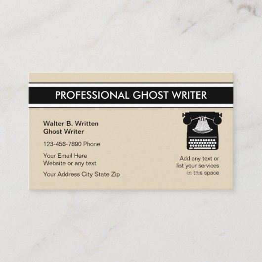 Professional Ghost Writer-Visitekaartjes Visitekaartje (Voorkant)