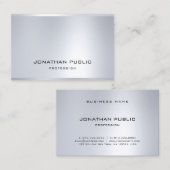 Professional Glamor Silver Artistic Modern Plain Visitekaartje (Voorkant / Achterkant)