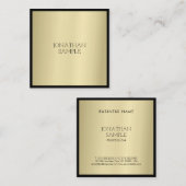 Professional Glamour Gold Elegant Minimalist Plain Vierkante Visitekaartje (Voorkant / Achterkant)